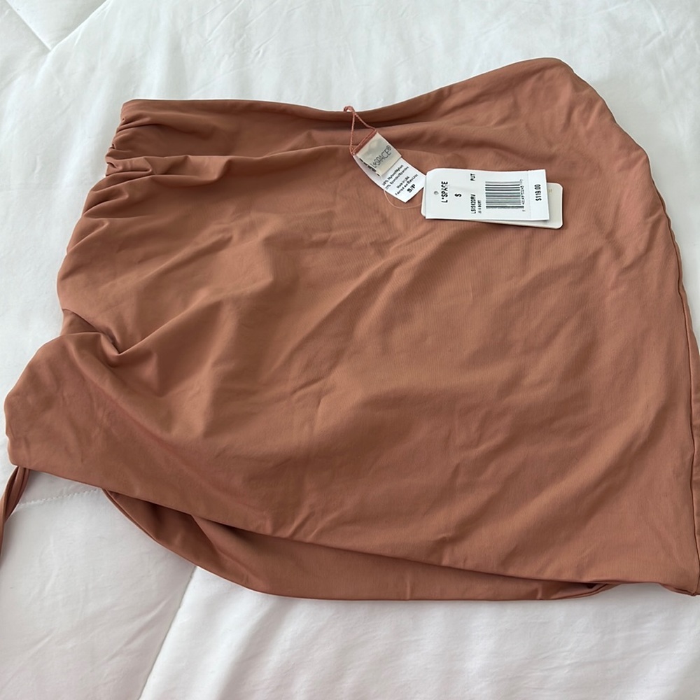 Lspace draw string bathing suit skirt